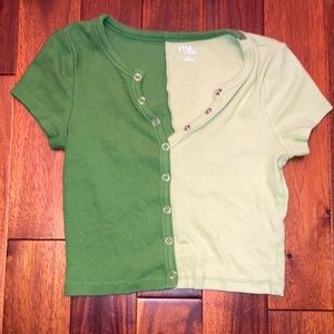 PacSun dark and light green top